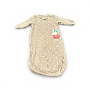 Carter’s Gray Polka Dot Puppy Fleece Sleep Sack 0–9 Months Long Sleeve